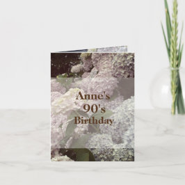 Roze Bloemen Hydrangea 90ste Verjaardag Briefkaart