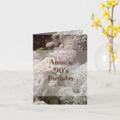 Roze Bloemen Hydrangea 90ste Verjaardag Briefkaart (Gele Bloem)