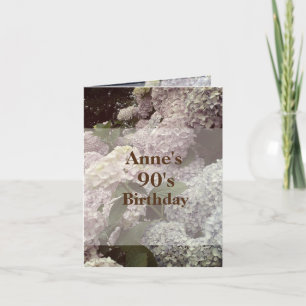 Roze Bloemen Hydrangea 90ste Verjaardag Briefkaart