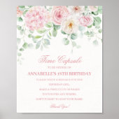 Roze Bloemen Hydrangea Botanische Bloei Tijd Capsu Poster (Voorkant)