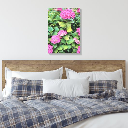 Roze Bloemen Hydrangea Enkele Print (Insitu (Slaapkamer))