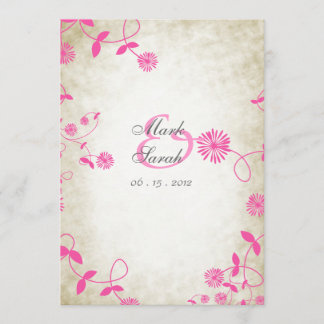  roze bloemen II Tabak Stain Invita Kaart