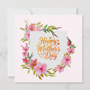 Roze bloemen "Ik hou van je mama" Gelukkige Moeder Kaart