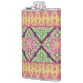 Roze bloemen in de tuin heupfles (Links)