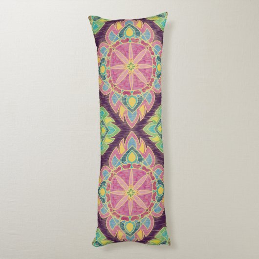 Roze bloemen in de tuin lichaamskussen (Achterkant (Verticaal))