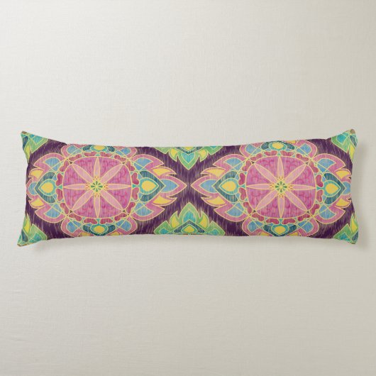 Roze bloemen in de tuin lichaamskussen (Voorkant)