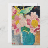 Roze bloemen in een blauwe vaas | Louis Valtat (Voorkant)