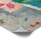 Roze bloemen in een blauwe vaas | Louis Valtat Poster (Hoek)