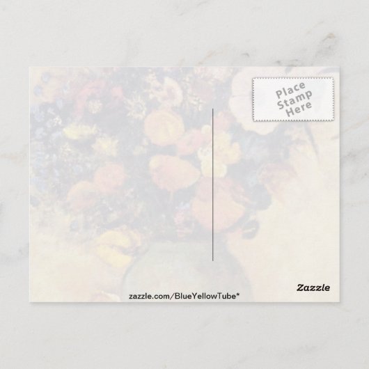 Roze bloemen in een Green Vase, Odilon Redon bloem Briefkaart (Achterkant)