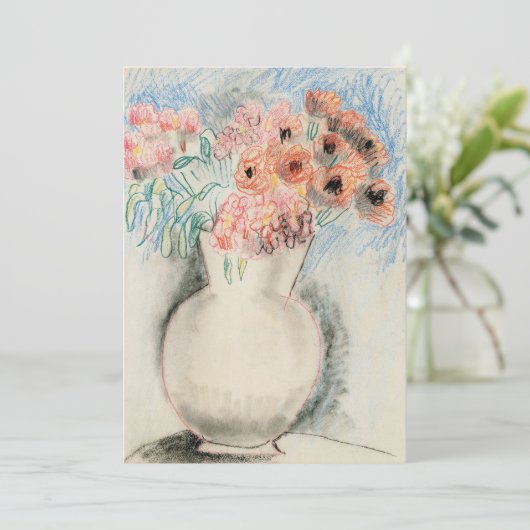 Roze bloemen in een vaas | Christopher Wood (Staand voorkant)