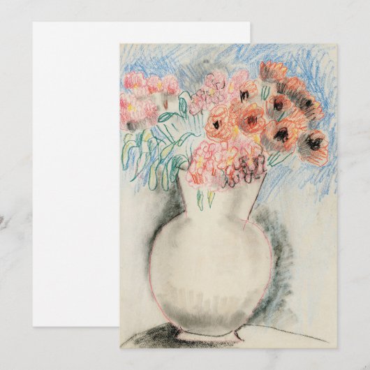 Roze bloemen in een vaas | Christopher Wood (Voorkant / Achterkant)