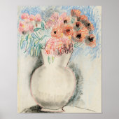 Roze bloemen in een vaas | Christopher Wood Poster (Voorkant)