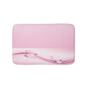 Roze bloemen in golven badmat