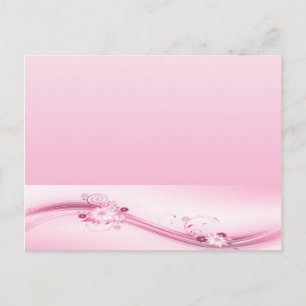 Roze bloemen in golven briefkaart