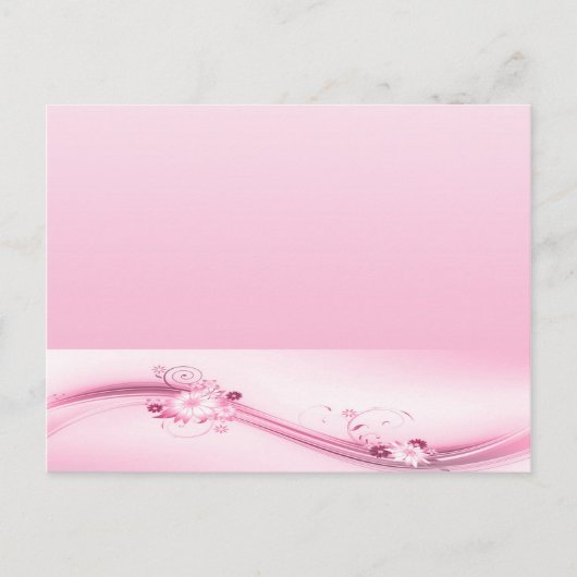 Roze bloemen in golven briefkaart (Voorkant)