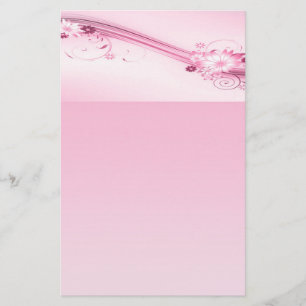 Roze bloemen in golven briefpapier