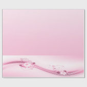 Roze bloemen in golven cadeaupapier (Vlak)