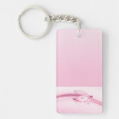Roze bloemen in golven sleutelhanger (Voorkant)