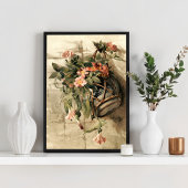 Roze bloemen in hangende fase poster