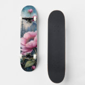 Roze Bloemen in het Bos Persoonlijk Skateboard (Voorkant)