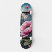 Roze Bloemen in het Bos Persoonlijk Skateboard (Voorkant)