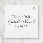 Roze bloemen in het teapothuwelijk bedankjes labels (Achterkant)