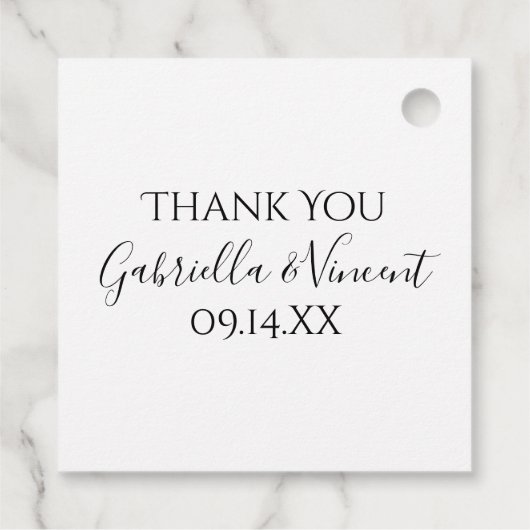 Roze bloemen in het teapothuwelijk bedankjes labels (Achterkant)