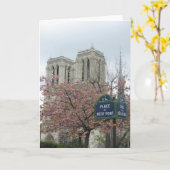 Roze Bloemen in Parijs Kaart (Gele Bloem)