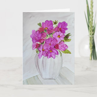 Roze Bloemen in Vaas Kaart