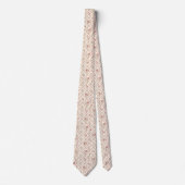 Roze bloemen in vintage roze roosterpatroon stropdas (Voorkant)