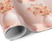 Roze bloemen inpakpapier (Rol Hoek)