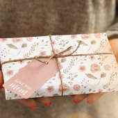 Roze bloemen inpakpapier plat vel set van 3