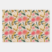 Roze bloemen inpakpapier vel (Voorkant 2)