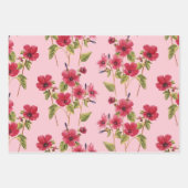 roze bloemen inpakpapier vel (Voorkant 2)