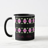 Roze Bloemen Inspirerend Design Koffie Mok (Links)