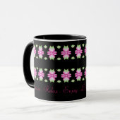 Roze Bloemen Inspirerend Design Koffie Mok (Voorkant links)