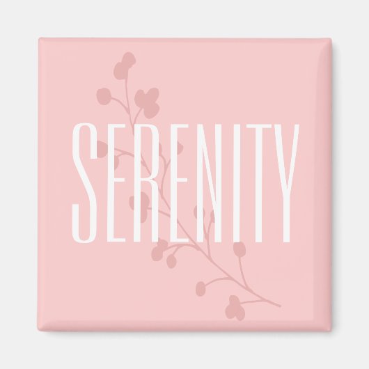 Roze Bloemen Inspirerend Serenity Magneet (Voorkant)