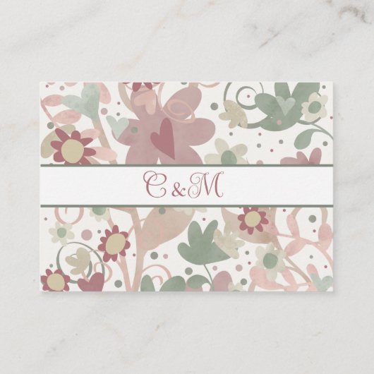 Roze Bloemen Inspirivity Elegant Bruiloft RSVP Informatiekaartje (Achterkant)