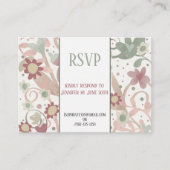Roze Bloemen Inspirivity Elegant Bruiloft RSVP Informatiekaartje (Voorkant)
