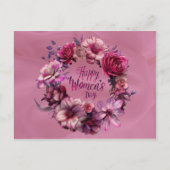 Roze Bloemen Internationale Vrouwendag 2025 Briefkaart (Voorkant)