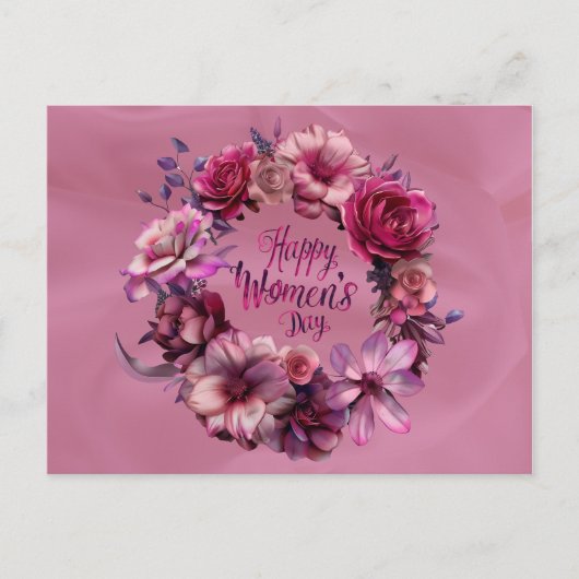 Roze Bloemen Internationale Vrouwendag 2025 Briefkaart (Voorkant)