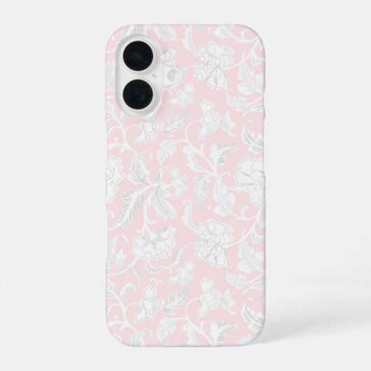 Roze  Bloemen iPhone 16 hoesje (Achterkant)