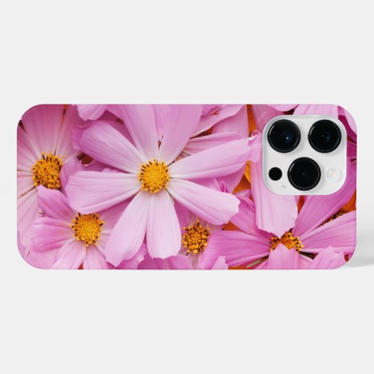 Roze bloemen iPhone hoesje (Achterkant horizontaal)