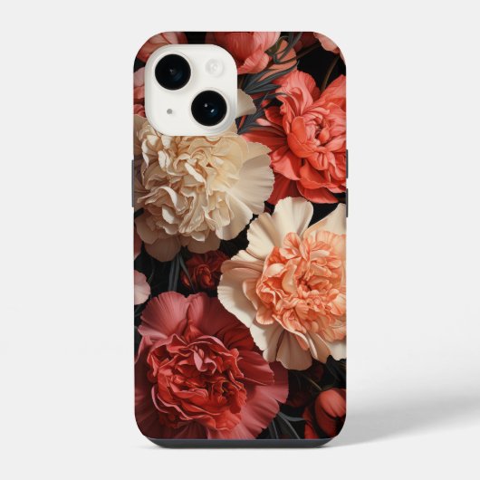 Roze bloemen iPhone hoesje (Achterkant)