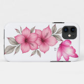 roze bloemen iphone hoesje (Achterkant (horizontaal))