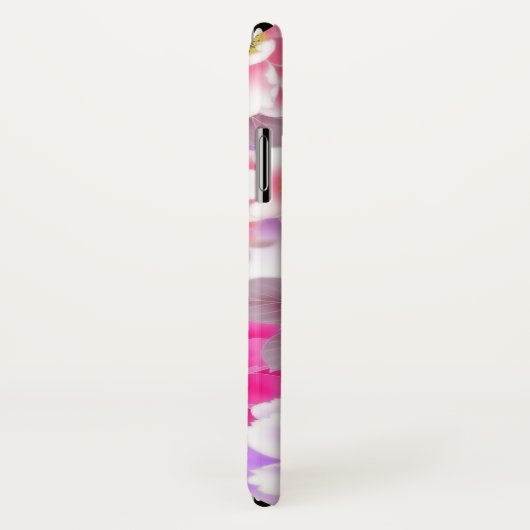 Roze bloemen iPhone X Hoesje (Achterkant / rechts)