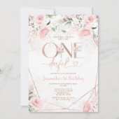 Roze bloemen is niet haar lieflijke eerste verjaar kaart (Voorkant)