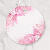 Roze Bloemen Islamitische Moslim Bruiloft Bedankjes Labels (Achterkant)