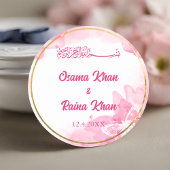Roze Bloemen Islamitische Moslim Bruiloft Sticker