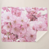 Roze Bloemen Japanse Kersenbloesem Sherpa Deken (Voorkant (horizontaal))